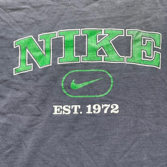 Vintage 90s Grunge NIKE Air Spellout Center Swoosh‎ Size Large Distressed Faded - Picture 2 of 8